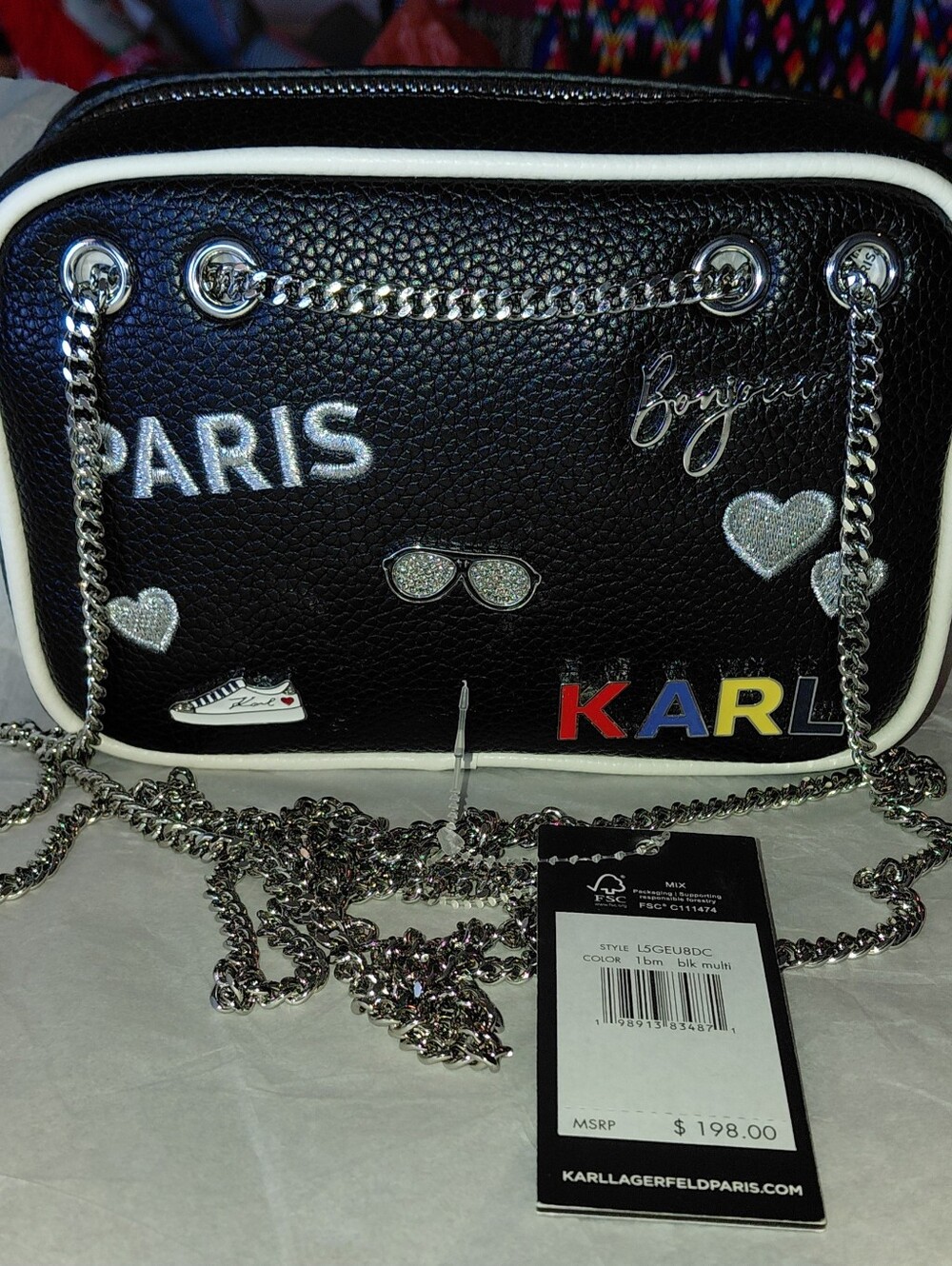 NWT Black Karl Lagerfeld Paris Women's Bag Retail $198